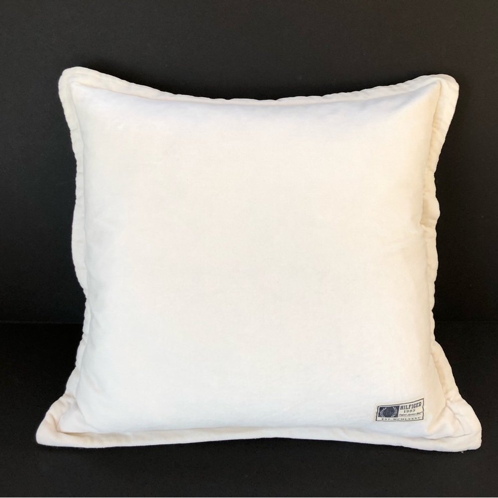 Tommy Hilfiger  22" Washed Velvet Ivory Pillow Cover & Feather Insert